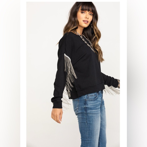 Roper Black Hoodie with Silver Fringe - Picture 3 of 7